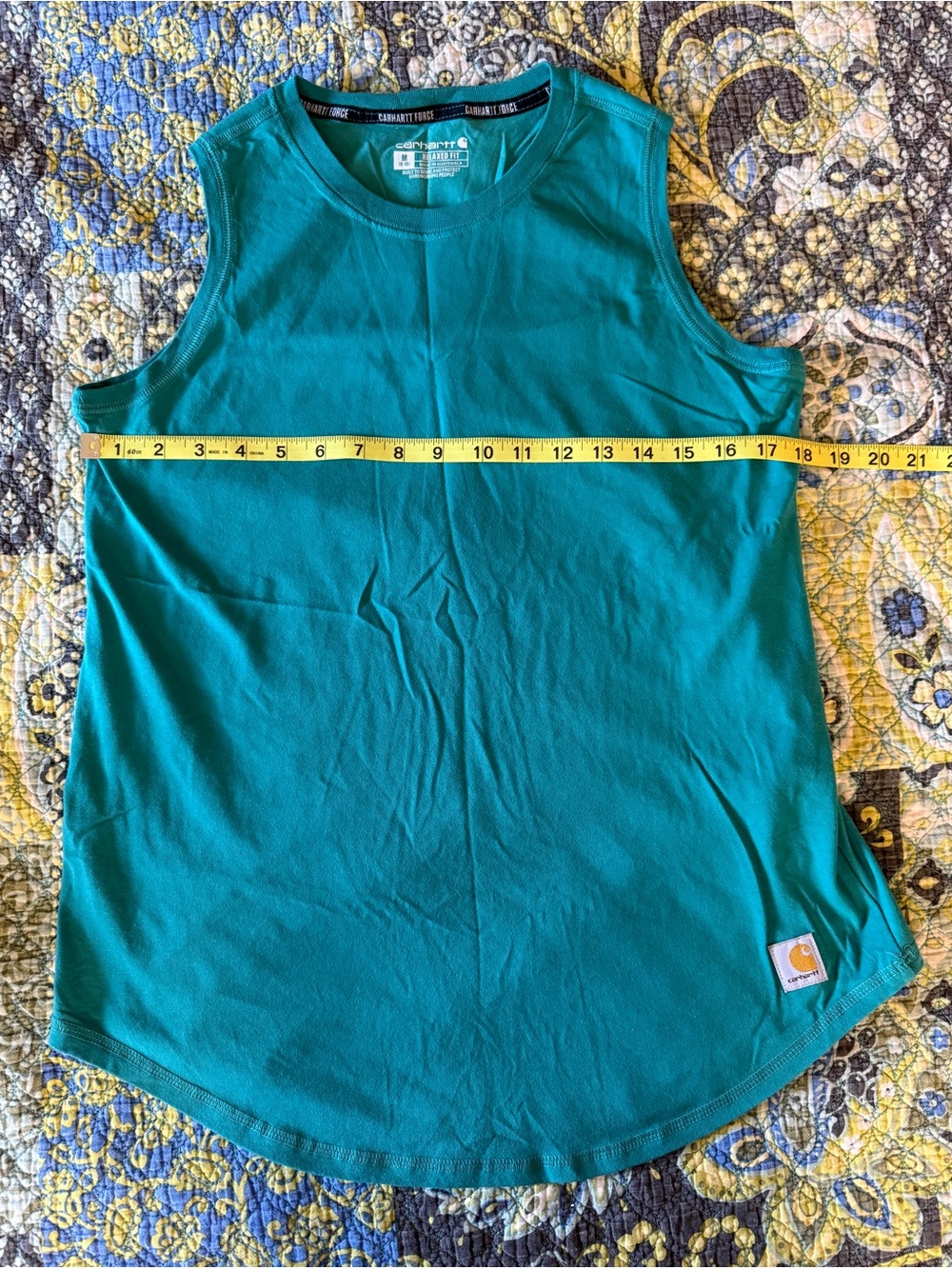 Carhartt FORCE Teal Women's Sleeveless Tank Top Medium